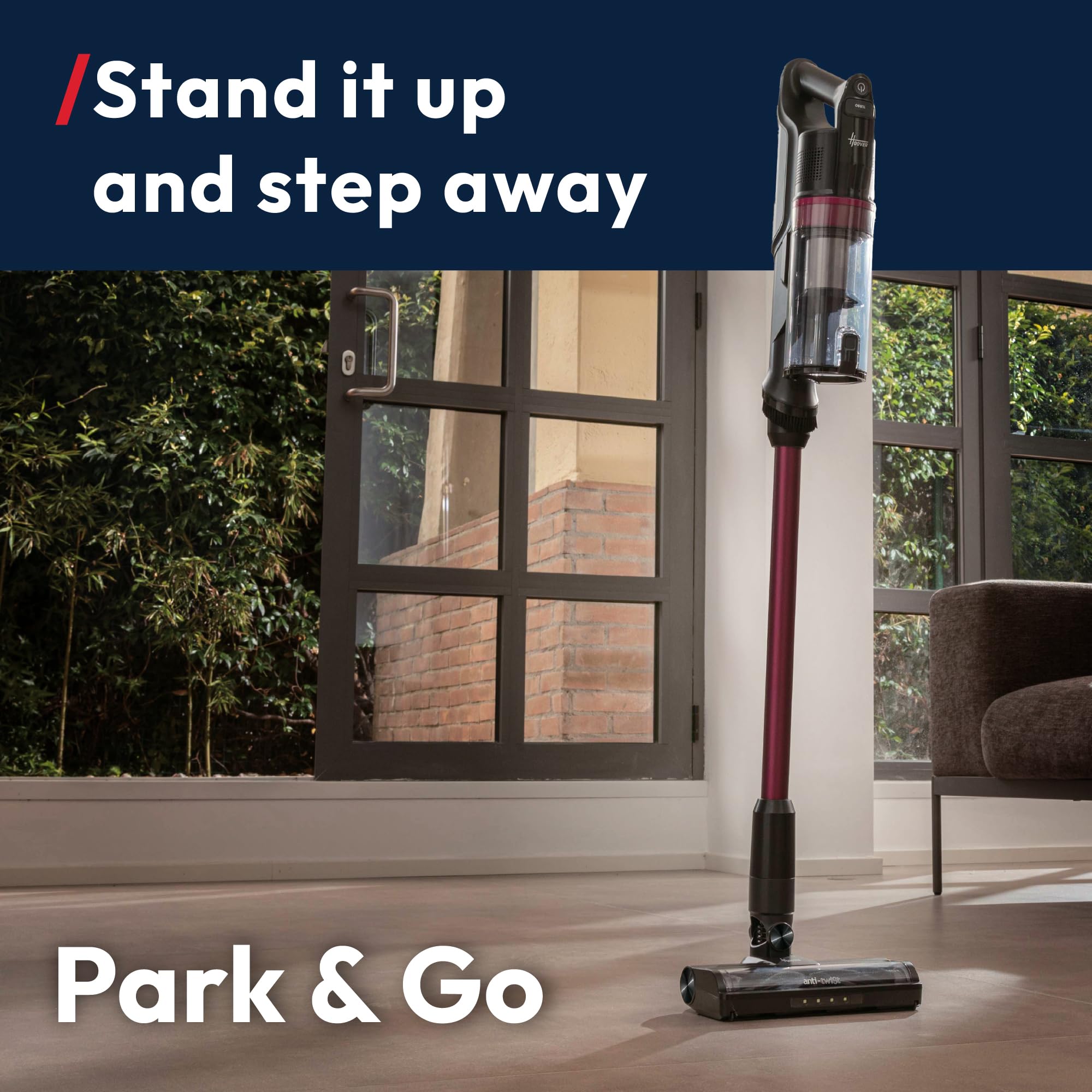 Hoover HF1 Plus Cordless Stick Vacuum Cleaner with Turbo Suction Mode, Up to 45 Min Runtime, Rechargable, Multi-Floor Nozzle, Anti Hair Wrap, Handheld Capability, 165w [HF1PZ10H]