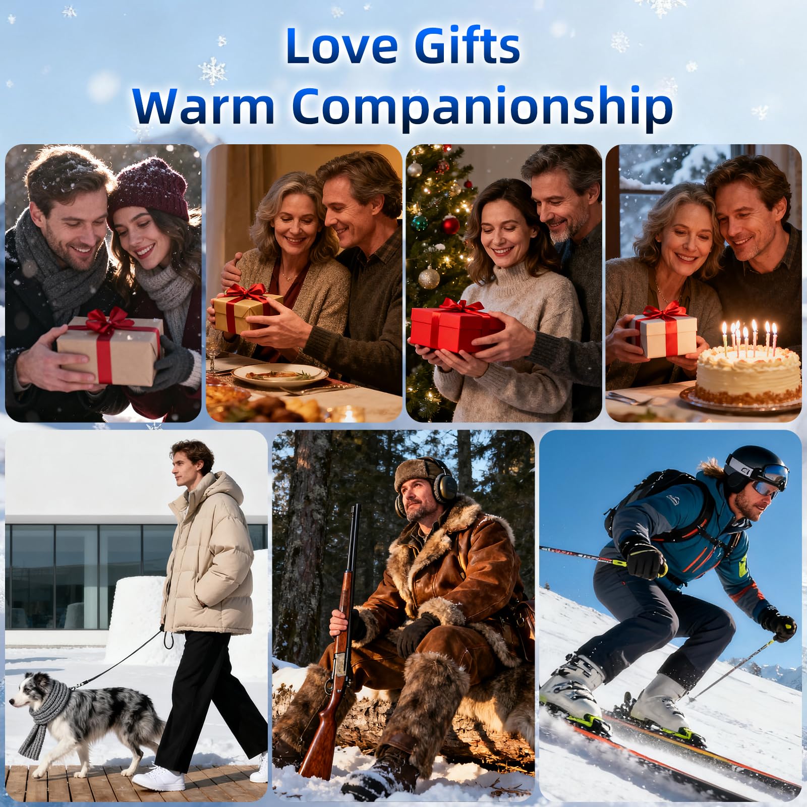 Hand Warmers Rechargeable, 8000mAh Electric Handwarmers, 2 pack Pocket HandWarmer, 3 Levels Heating, Portable for Pocket, Gloves, Golf Skiing Camping, Tech Gifts for Men Women, Black