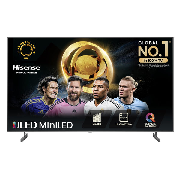 Hisense 55 Inch 4K Mini-LED TV 55U6NQTUK - Quantum Dot Colour, Dolby Vision Atmos, Hi-View Engine, FilmMaker Mode, Vidaa OS with Voice Control, Freely, Youtube, Netflix and Disney+ (2024 Model)