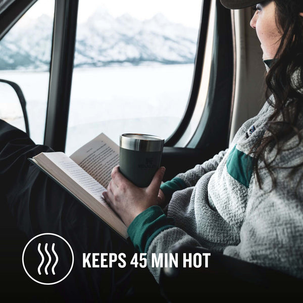 Stanley Adventure Stacking Beer Pint 0.47L - Travel Mug Keeps Drinks Cold For 4 Hours - Stainless Steel Thermal Cup - Stacks Infinitely - Double Wall Vacuum Insulation - Dishwasher Safe - Matte Black