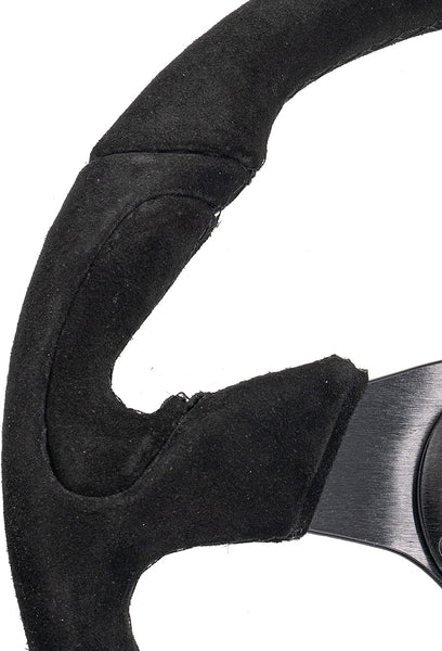 Simoni Racing Universal Steering Wheel X2 Shammy Leather - Black Suede - Diameter 330mm