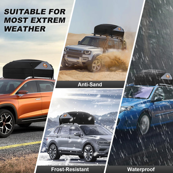 Sailnovo Roof Box Roof Bag 580L/20 Cubic Waterproof Car Roof Bag with 6 Door hooks, Soft-Shell Large Roof Cargo Carrier Bags for Cars without/with Roof Bars/Rack/Rails, Black