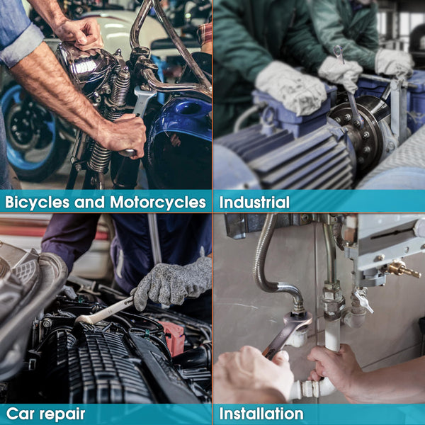 WerkFix Combination Spanner Set 15-Piece 6-21 mm Made of CRV Steel, Laser-Marked, matt-Finished, in tetron roll Bag