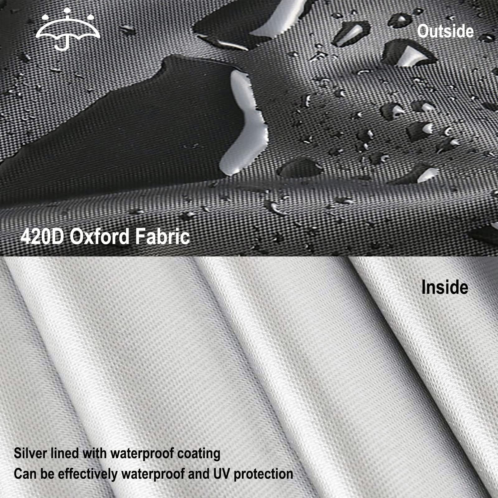 Kingling Deck Box Cover, Outdoor Storage Box Cover Waterproof, Outside Storage Bench Deck Boxes Covers Black (58" L x 33" W x 34" H)