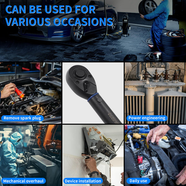 Torque Wrench Set 1/4 5-25Nm, 3/8 20-120Nm, 1/2 40-220Nm, 72 Tooth Dual-Direction Reversible Click Torque Wrenches for Bike Motorcycle, Car, Truck