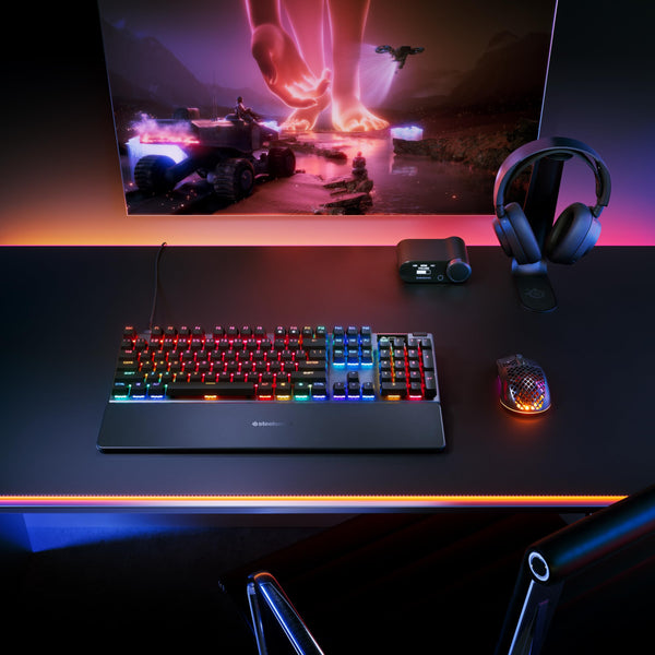 SteelSeries Apex Pro Gen 3 Gaming Keyboard - OmniPoint 3.0 HyperMagnetic Switches - Adjustable Actuation - Rapid Trigger - Game-Ready Presets - Rapid Tap/SOCD - OLED - RGB - USB-C - English QWERTY