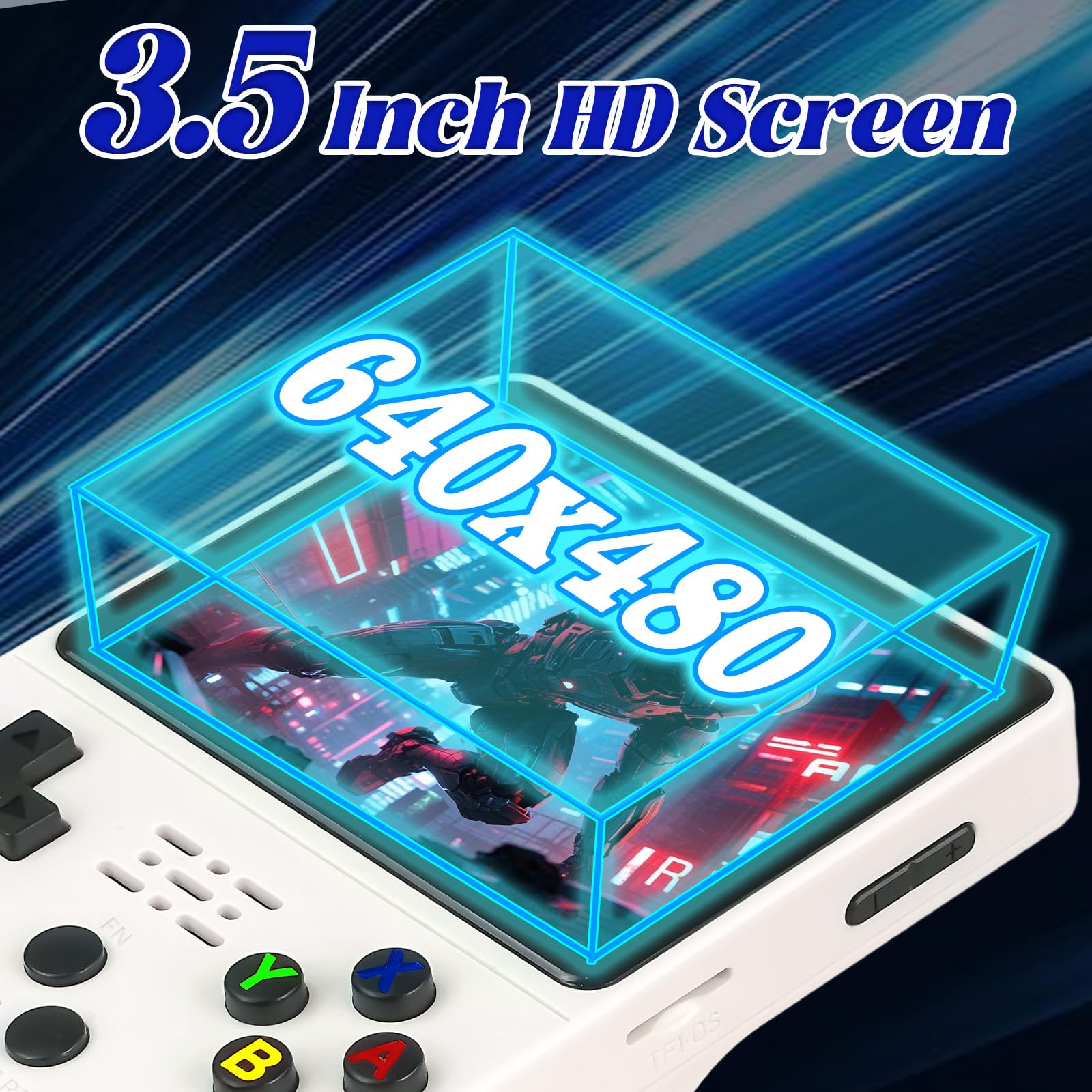 Blidinner R36S Retro Handheld Games Console -With Open Source Linux System,3000mAh Battery,3.5 Inch HD Screen,64G TF Card,20,000+ Classic Games,Portable Mini Game Console for Teens and Adults-Black