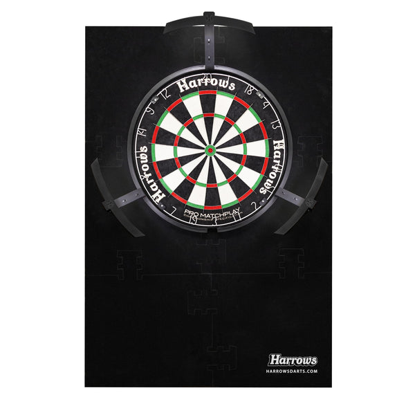 Harrows XL Dart Board Surround Ring - 6pcs Easy Assembly Wall Protector - 140% Larger - Double Sided for Long Life