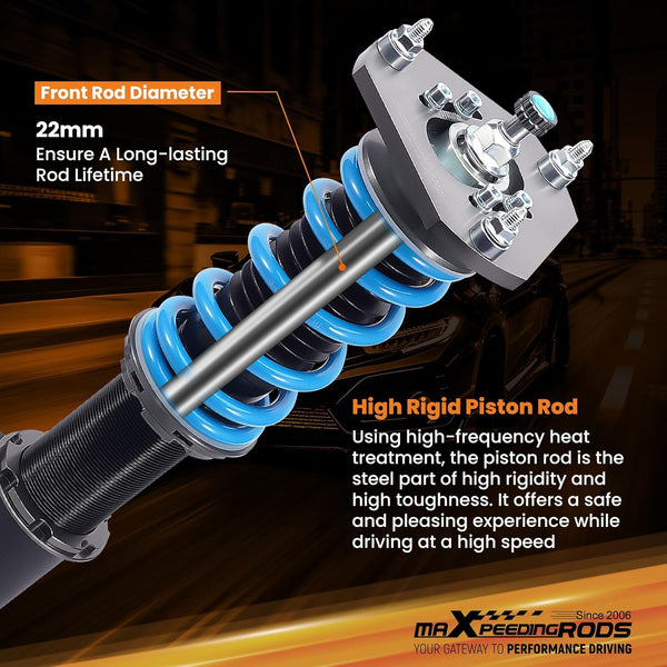 maXpeedingrods Upgrade Coilovers Kit for VW Golf MK5 MK6 2003-2012 for Jetta MK5 1.4 1.6 1.9 2.0 TDI Adjustable Suspension Kit