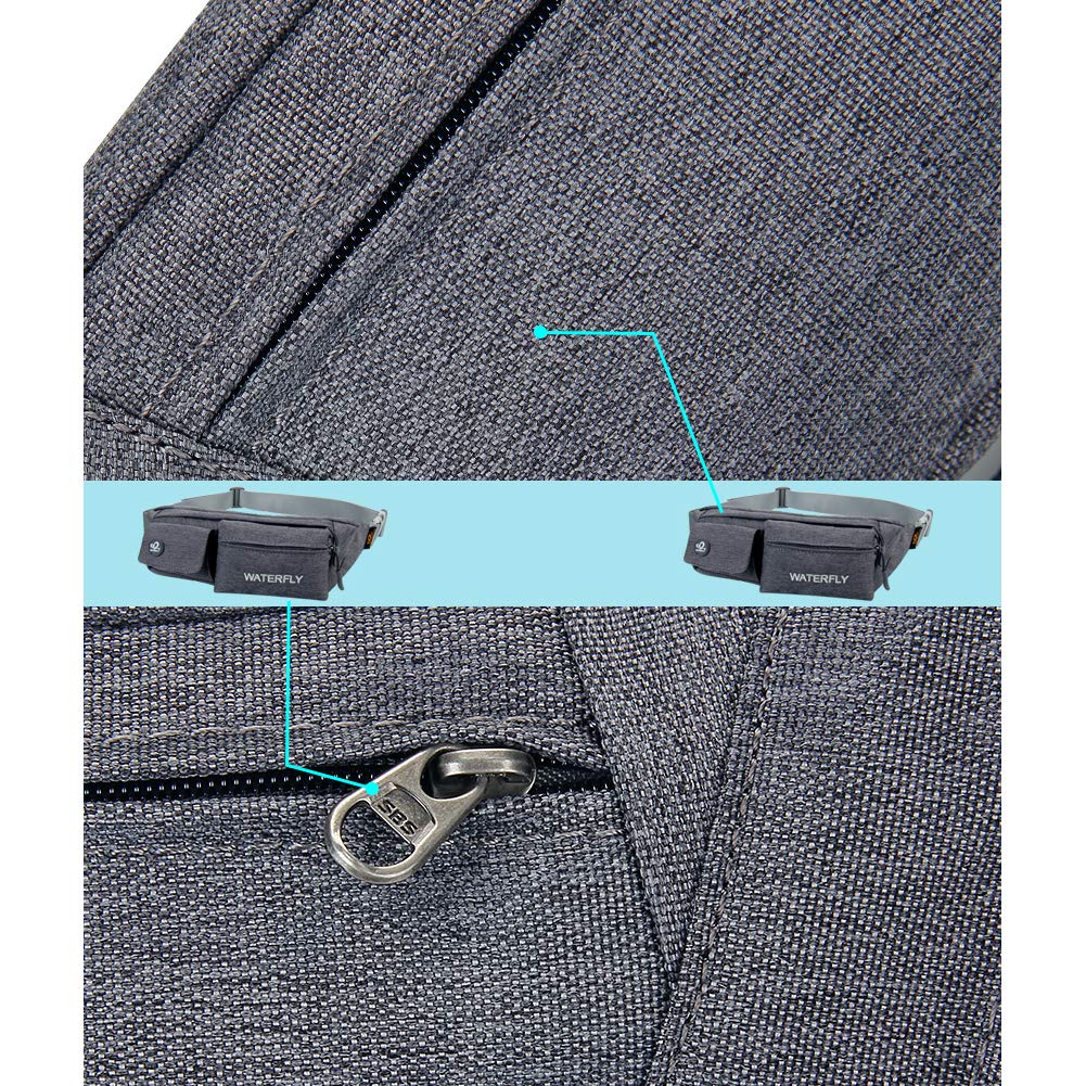 Waterfly Waist Bag Pack Slim Water Resistant Fanny Pack Travel Bum Bag Running Belt for Traveling Cycling Hiking Camping