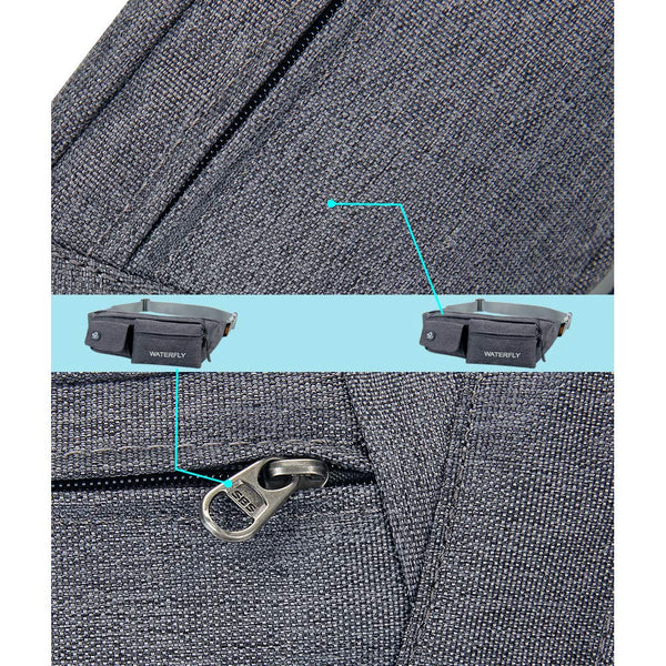 Waterfly Waist Bag Pack Slim Water Resistant Fanny Pack Travel Bum Bag Running Belt for Traveling Cycling Hiking Camping