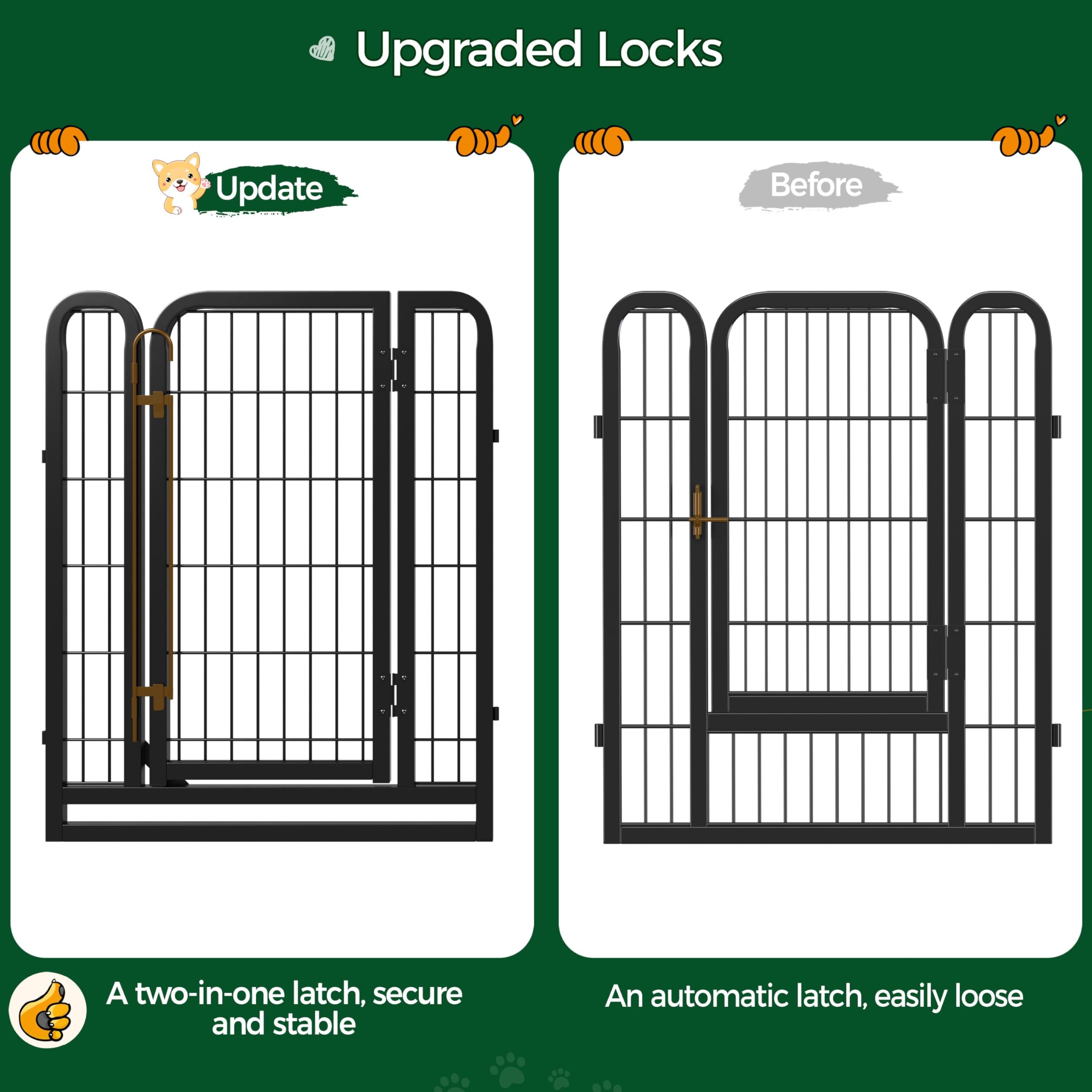 Yaheetech Lightweight Dog Playpen, 8 Panel 80cm Dog Fence Pet Exercise Pen Portable Puppy Play Pen Suitable for RV/Camping