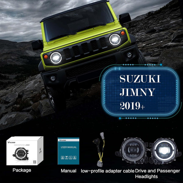 VLAND Headlights Compatible with 2019-2023 SUZUKI JIMNY, LED Front Light with Dynamic Startup DRL