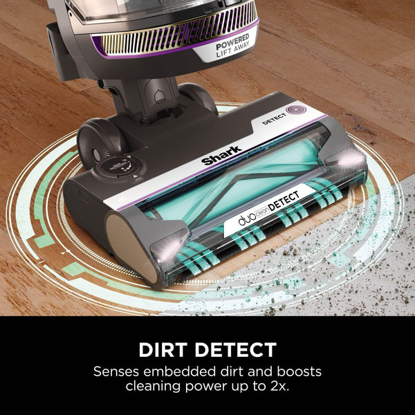 Shark PowerDetect Corded Upright Vacuum Cleaner, DuoClean Detect, Reverse Clean, Anti Hair Wrap Plus, Anti-Allergen, 8m Cord, 1.3L, Dusting Brush, Pet, Crevice, Multi Surface Tools & Bag, AZ3900UKTBK