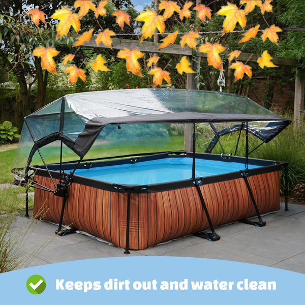 Pool Dome 10x6.6ft - Universal for Rectangular Pools - Keeps Water Warm and Clean - Protects Against Wind and Debris - Excellent Customer Service - Suitable for EXIT and Other Frame Pools