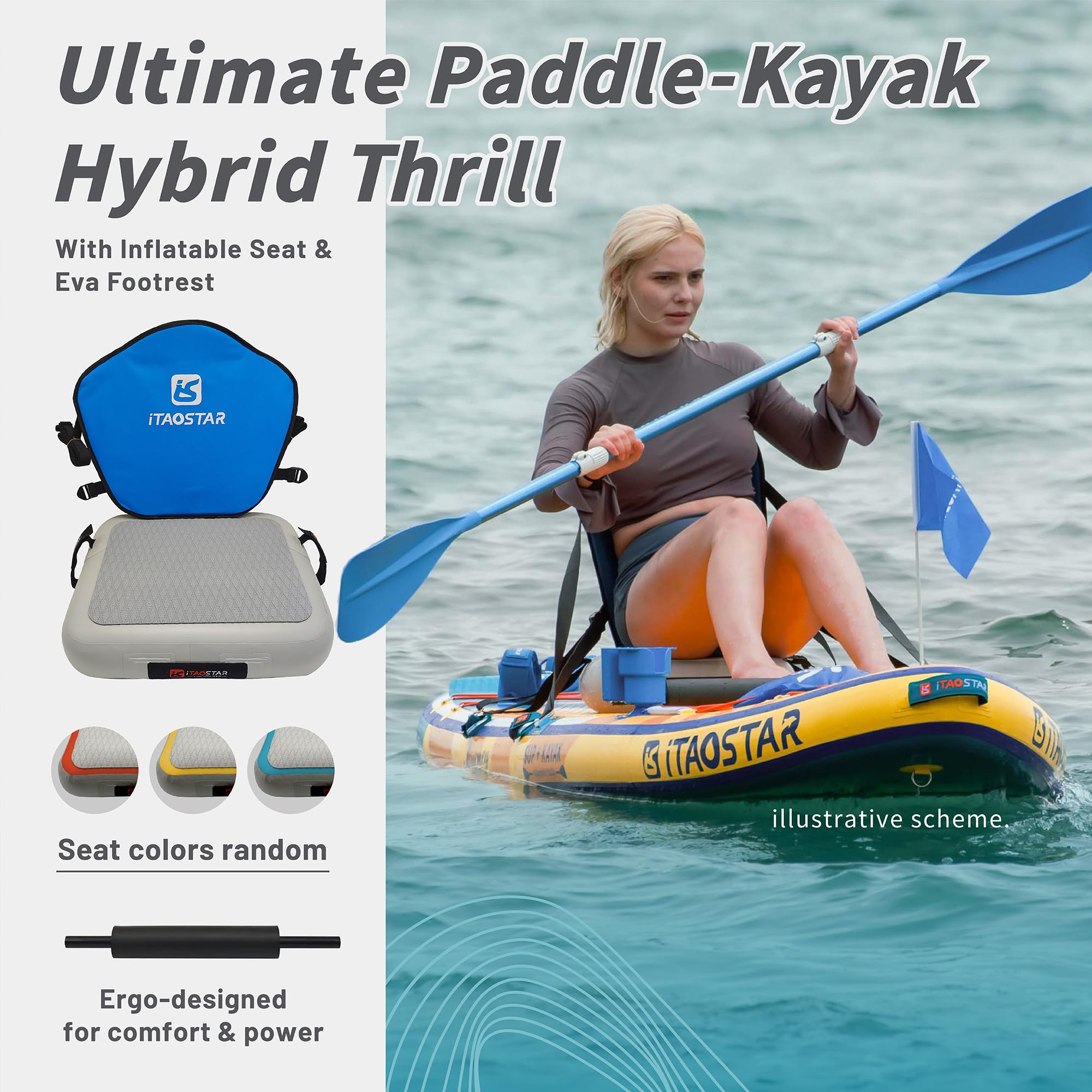 iTAOSTAR Journey 11'6" / 11'×34" / 11'×35" Extra Wide Paddle Board, One-Stop Premium SUP Board Accessories, Tailored Fins, Stable Inflatable Stand Up Paddle Boards for Youth/Adults of All Skill Levels