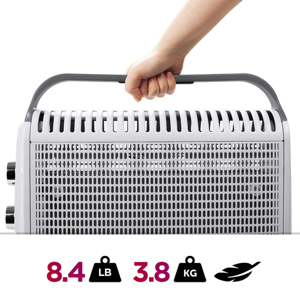 Duronic Electric Heater HV180 WE 2000W Oil Free Radiator Convection Heater Free Standing Radiator Mica Panel Heaters Portable Radiators with Micathermic Panels Convector for Home, Bedroom, Office