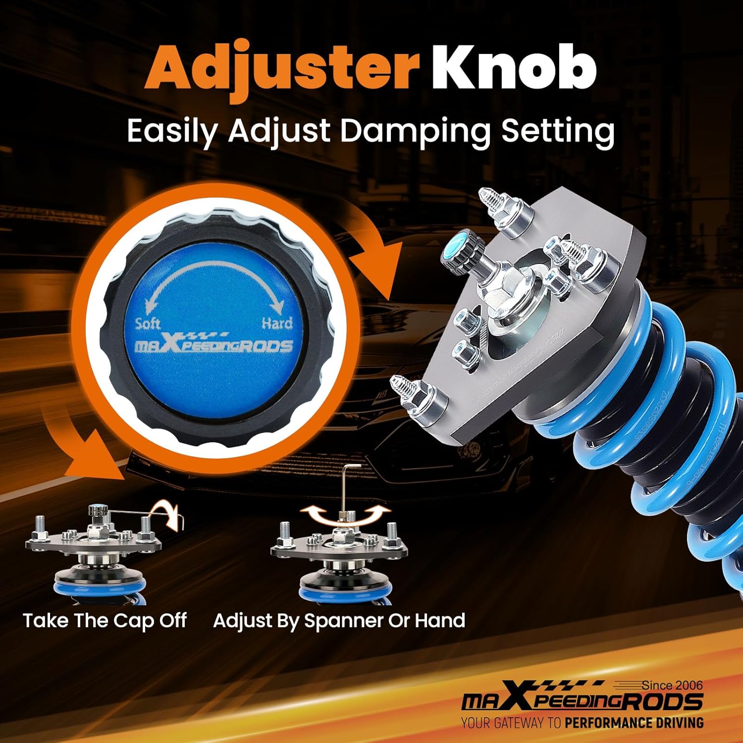 maXpeedingrods Upgrade Coilovers Kit for VW Golf MK5 MK6 2003-2012 for Jetta MK5 1.4 1.6 1.9 2.0 TDI Adjustable Suspension Kit