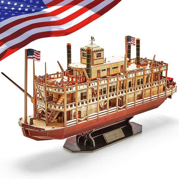 CubicFun LED Pirates of the Caribbean Flying Dutchman Model Kits for Adults to Build 3D Jigsaw Puzzles Ship Model Building Gifts for Adults Kids Girls Boys - 360 Pieces