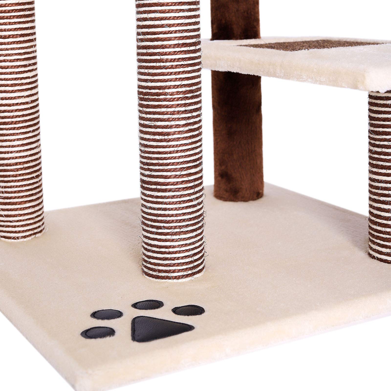 dibea Cat Scratcher Cat Tree Activity Centre Scratching Post 100 cm two coloured (beige/brown)
