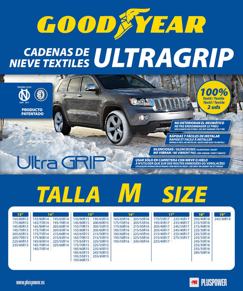 Goodyear Set of 2 x 9 mm Metallic Car Snow Chains Size 110 with Automatic Tensioner