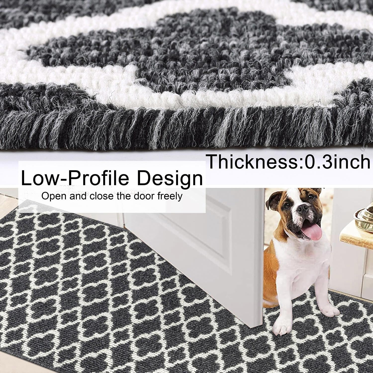 SHACOS Extra Long Hallway Runner Rug 60 x 240 cm Non Slip Carpet Runner Rug Black Hallway Runner Long Narrow Rug Washable Runner Rug for Hallway,