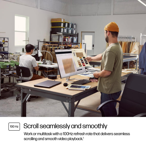 HP Series 5 27" FHD Height Adjust Monitor (527sh) - 100Hz Refresh Rate, 1500:1 AR, 99 percent sRGB Spectrum, 300 Nits Brightness - HDMI, VGA Ports - Ergonomically Adjustable - Responsibly Made