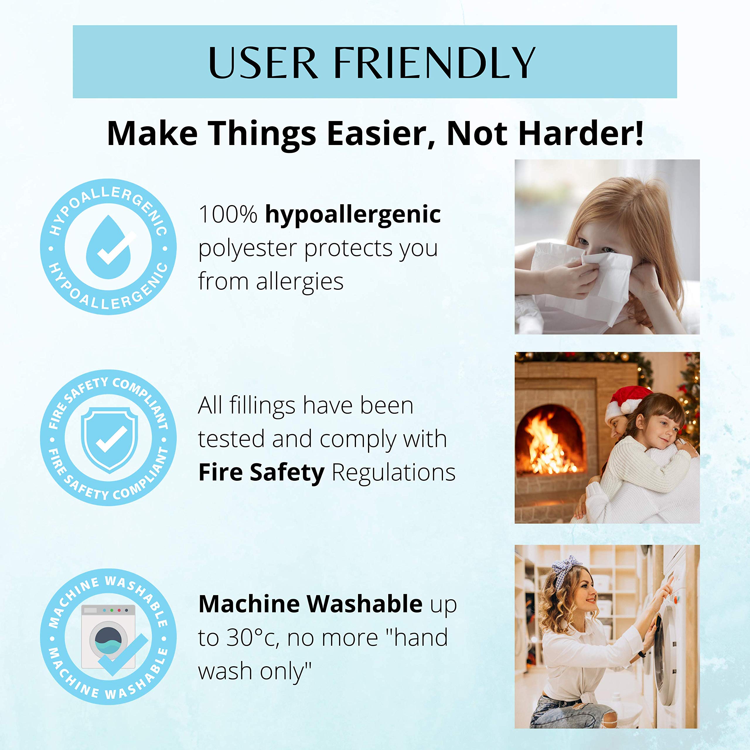 HAMO Garden Chair Cushions Outdoors Seat Pads, Set of 4, 40x40 cm, 16x16 inches (Dark Green)