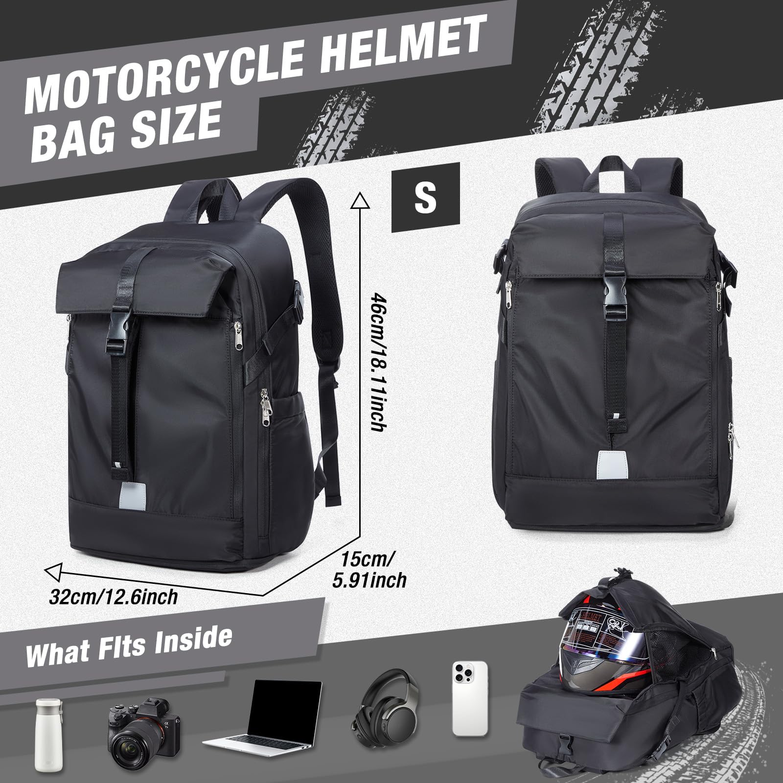 HYC00 Motorcycle Backpacks for Men Women Waterproof Motorbike Helmet Bag,Motorcycle Accessories,Motorcycle Helmet Backpack,Laptop Rucksack Travel Backpacks School Bags Hiking Treeking Rucksack Daypack