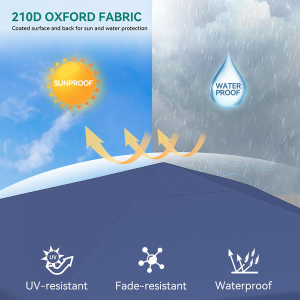 YITAHOME 3x3M Outdoor Pop Up Gazebo with Sides and Windows, Waterproof Folding Garden Canopy All Seasons Camping Gazebo Anti-UV with Adjustable Height Stakes Rope Carry & Weight Bags for Party Event