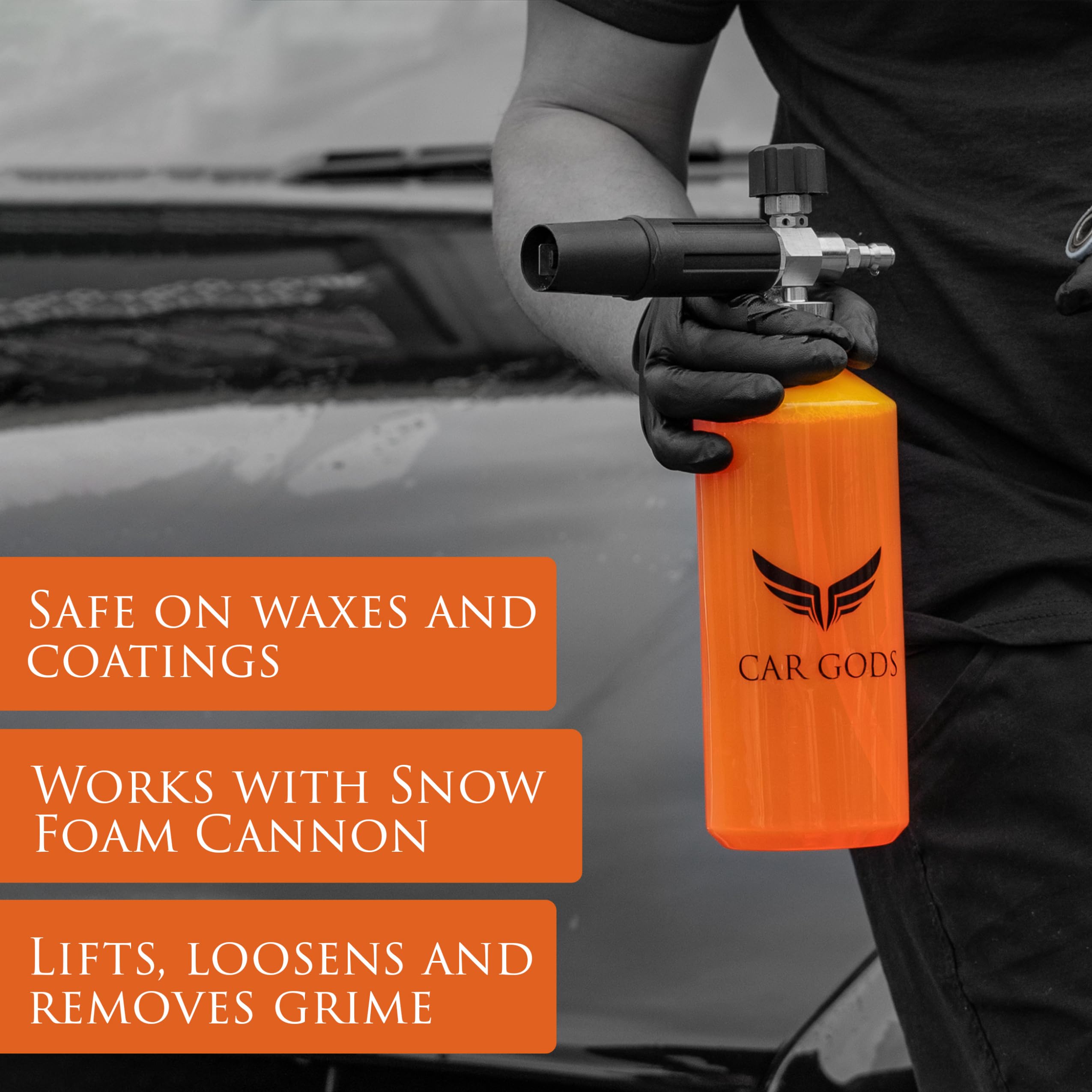 Car Gods Snow Foam Cannon/Lance - High Density Foaming Capabilities - Holds Up To 1L Of Concentrate