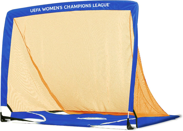 UEFA Women's Champions League 4ft Pop Up Football Goal -UWCL Officially Licensed Merchandise, 2-in-1 Target Training Equipment, Weatherproof Portable Design, Officially Licensed Merchandise