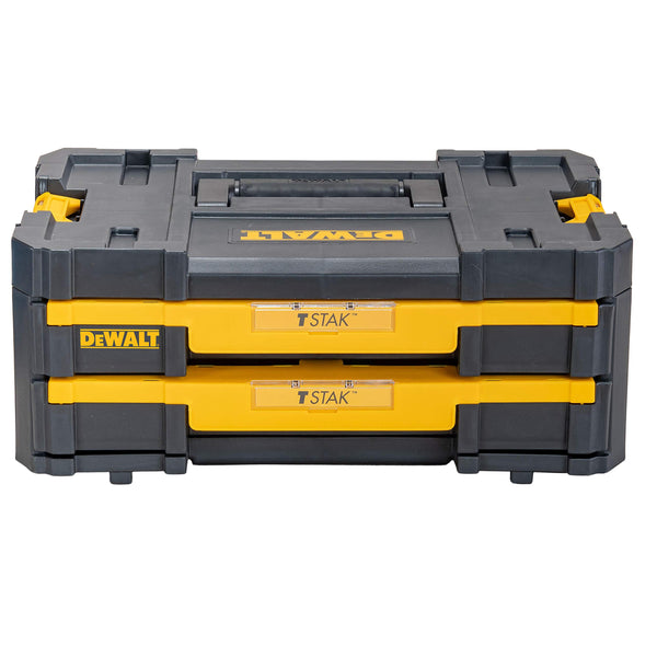 DeWalt DWST1-70706 T-Stak IV Tool Storage Box with 2-Shallow Drawers, Yellow/Black, 44 x 31.4 17.6 cm