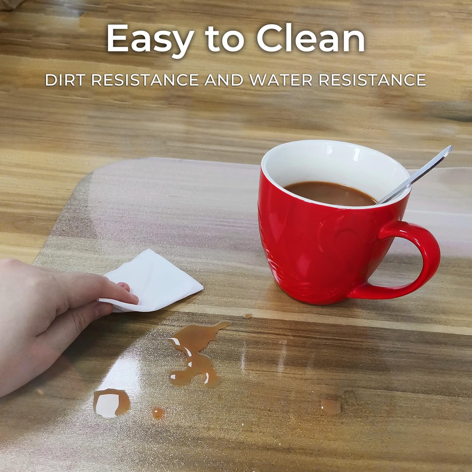 Chair Mat for Hard Wood Floors - Heavy Duty Floor Protector - Easy Clean (47''47'')