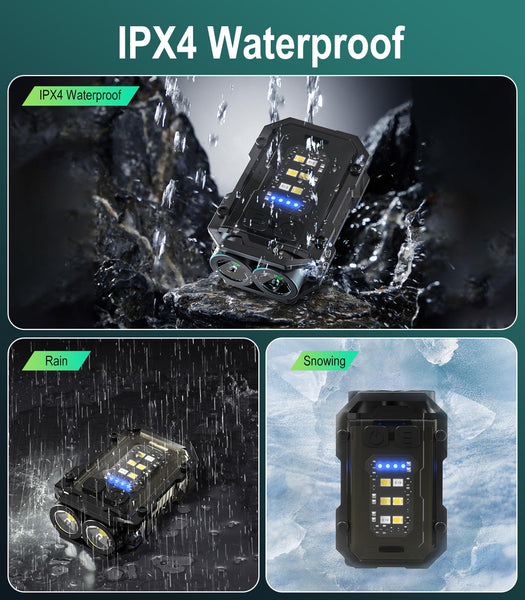 NGOKPYD N21 Small Torch Led Super Bright 900L Rechargeable USB EDC Keyring Torch with Clip, COB Light - Mini Pocket Waterproof Keychain Flashlight 8 Modes Flash Light for Power Cuts, Camping, Outdoor