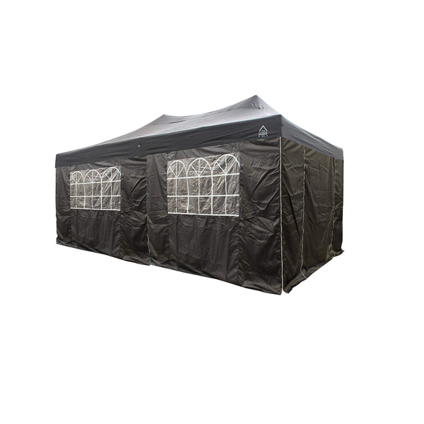 All Seasons Gazebos 3M x 6M Waterproof Gazebo Party Tent with Rustproof Frame and Wheeled Carry Bag (Metallic Grey)