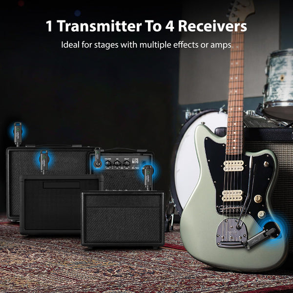 Wireless Guitar System,LEKATO Wireless Guitar Transmitter Receiver with 70 Channels,<3ms Low Latency Rechargeable Digital Audio Guitar Cable Cordless Bass Jack Lead for Electric Guitars,Bass,KeyBoard