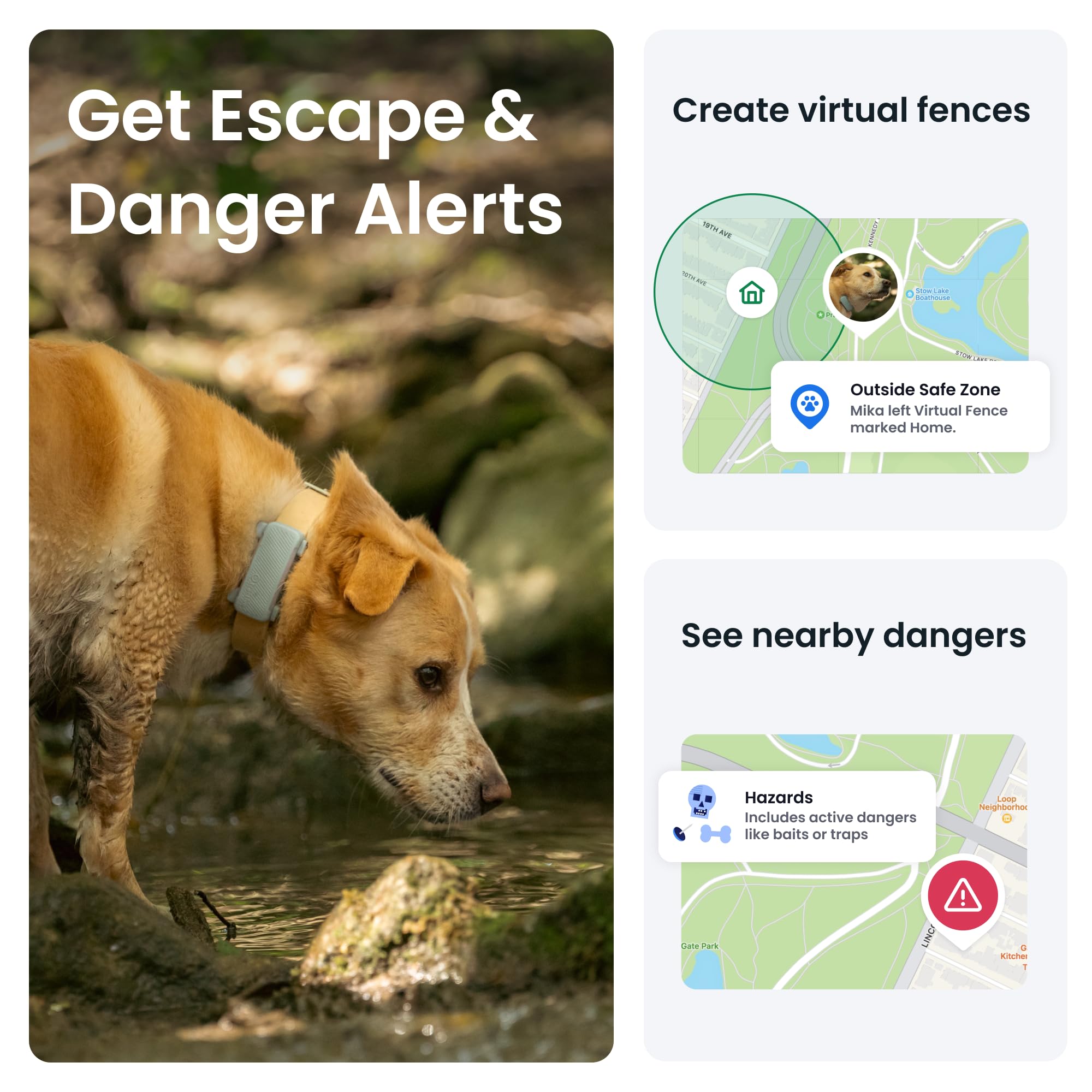 Tractive Smart Dog Tracker | 2025 Edition | Real-time GPS Tracking | Escape & Health Alerts | Vitals Monitoring | Market Leader (Black)