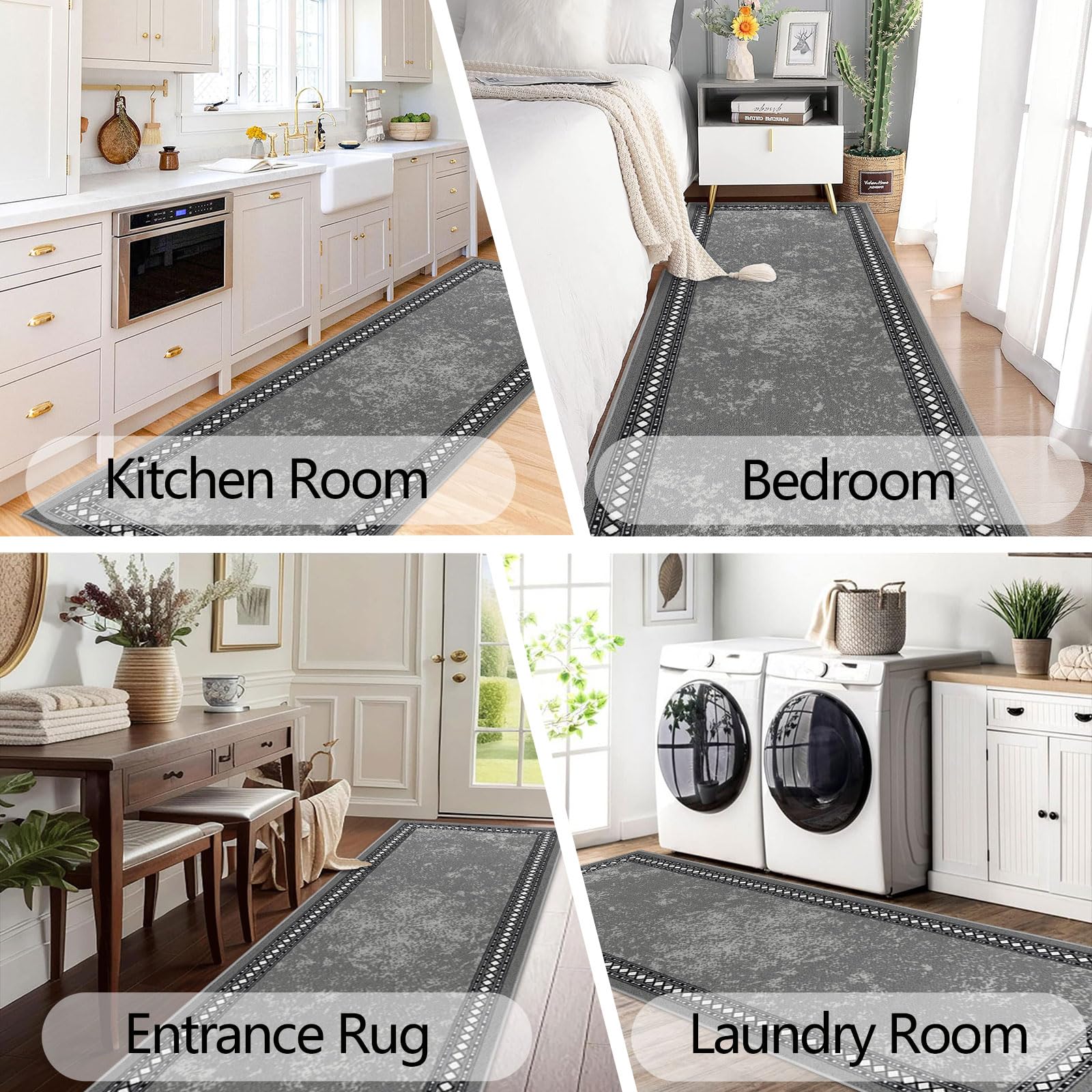 Homcomodar Carpet Runners for Hallways 65x300cm Extra Long Hallway Runners Non Slip Runner Rugs for Kitchen Washable Hall Runner for Kitchen Bedroom