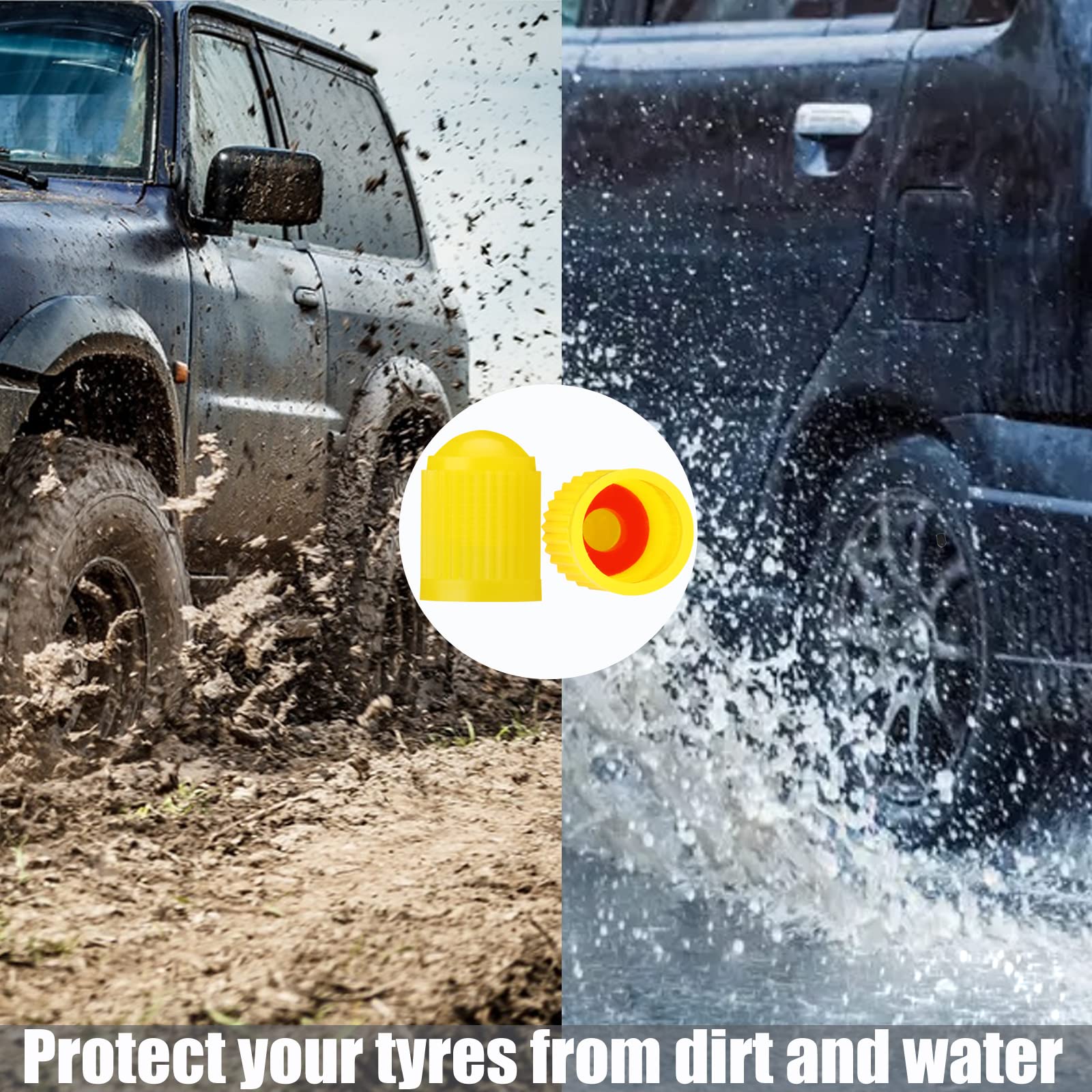 TCPENG® 10PCS Tyre Valve Caps, with O Seal Ring, Universal Stem Dust Covers for SUV, Cars, Bike, Motorcycles, Trucks, Heavy-Duty, Airtight Seal, Screw-On, Easy to Operation (10 Pack Black)