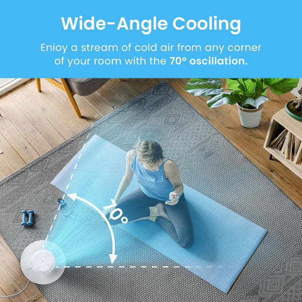 Pro Breeze Bladeless Tower Fan Quiet & Portable with Remote Control, 90° Oscillation, 15h Timer, 4 Modes, 3 Speeds - Powerful Electric 45W Motor Standing Air Circulator for Bedroom & Office