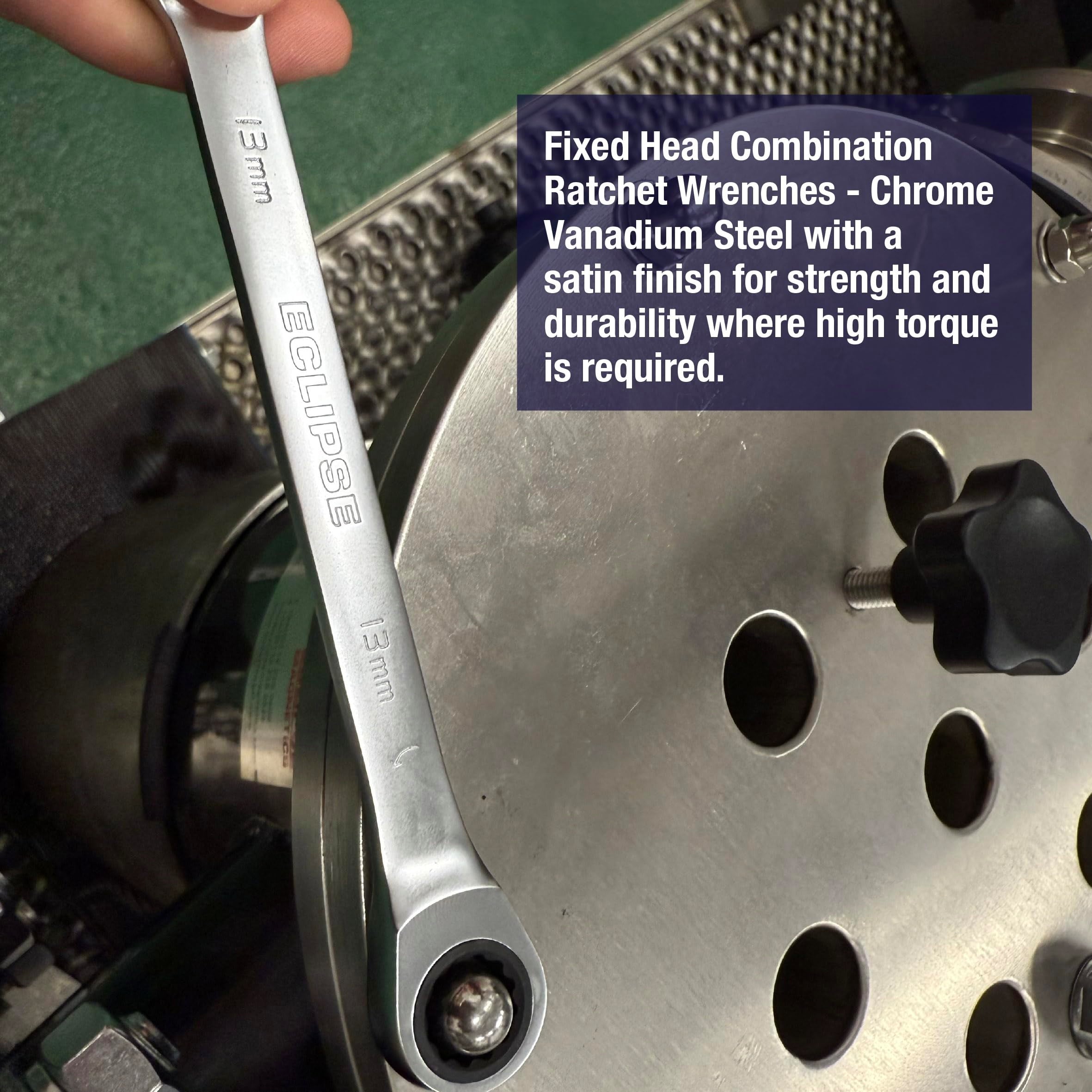 Eclipse Professional Tools ERWFIX7PS 7 Piece Fixed Head Combination Ratchet Wrench Set