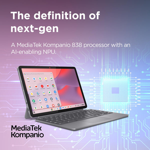 Lenovo IdeaPad Duet 3 Chromebook 10.95 Inch 2K Tablet (Qualcomm Snapdragon 7c Gen 2, Octa-core 2.55GHz, 4GB RAM, 128GB eMMC 5.1, ChromeOS) - Misty Blue