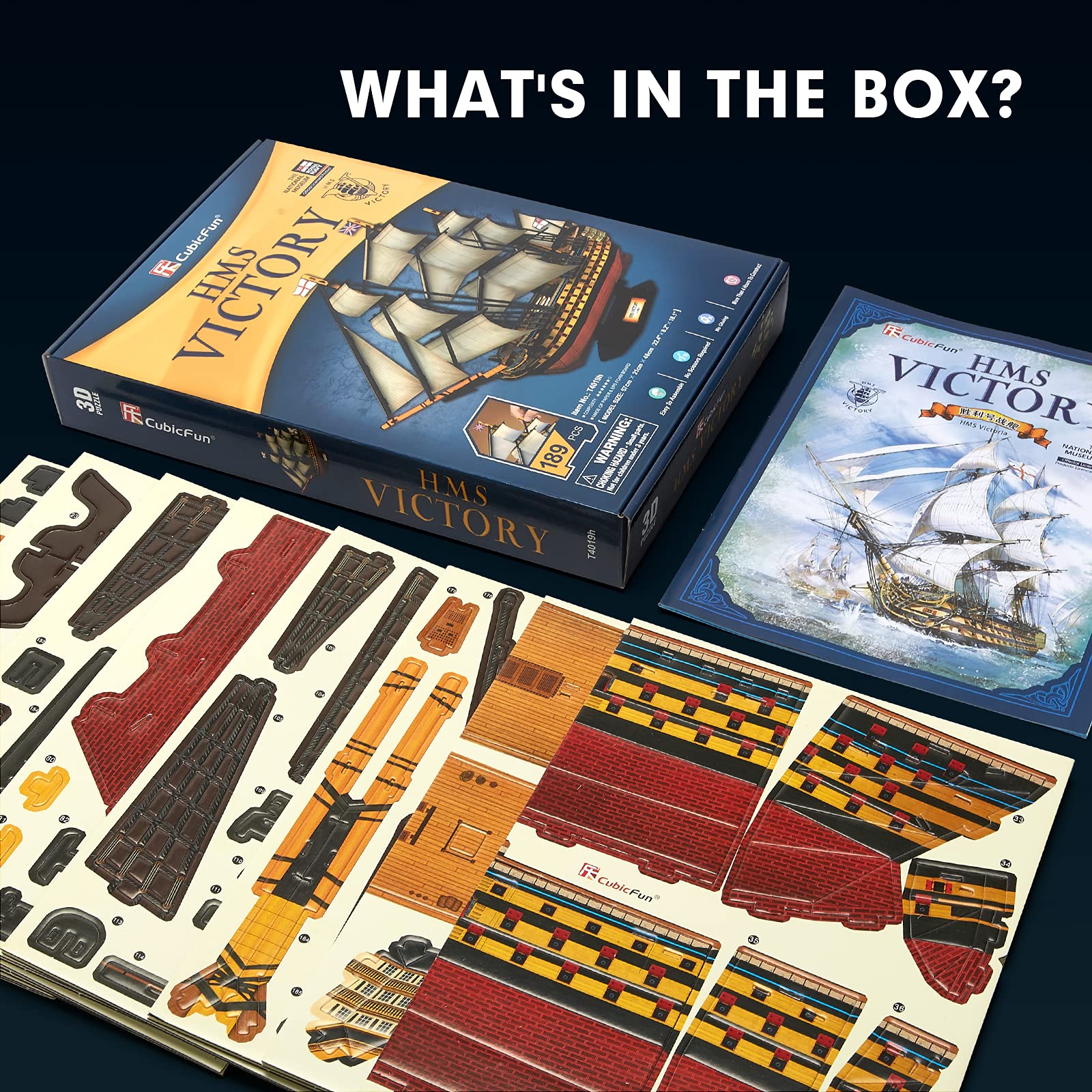 CubicFun LED Pirates of the Caribbean Flying Dutchman Model Kits for Adults to Build 3D Jigsaw Puzzles Ship Model Building Gifts for Adults Kids Girls Boys - 360 Pieces