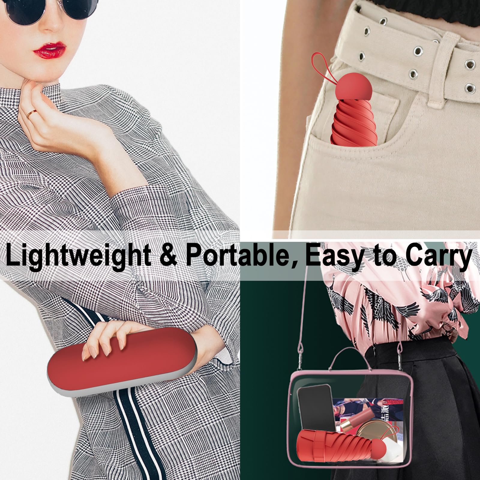 Windproof Mini Travel Folding Umbrella - UPF 50+ Sun & Rain Protection, Small Compact Lightweight Design Fits in Pocket or Bag, Eco-Friendly Fabric Wallet Umbrella for Commuter, Men Women Boys Girls