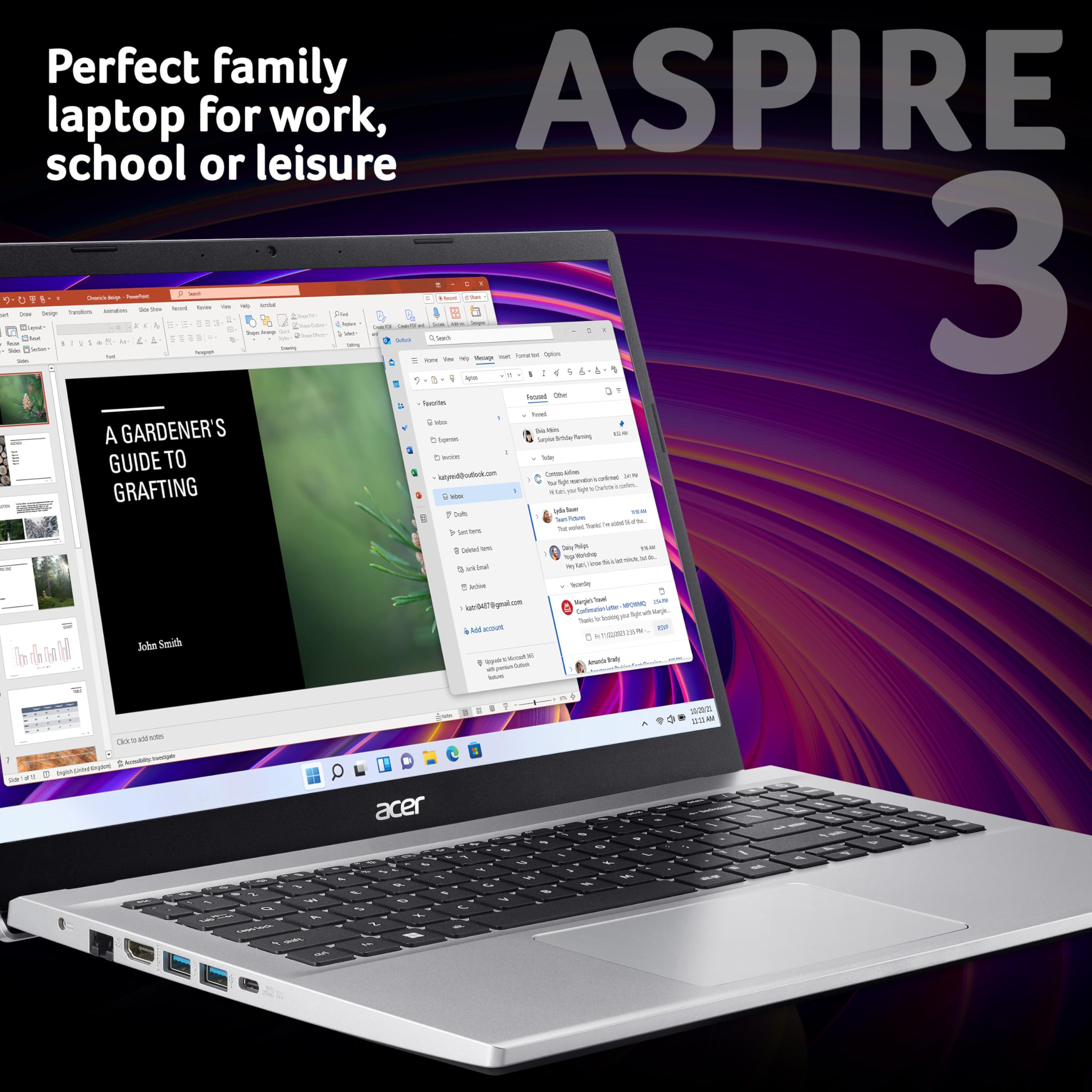 Acer Aspire Go 15 AG15-42P Laptop - AMD Ryzen 7 5825U, 16GB, 1TB SSD, Integrated Graphics, 15.6 Inch Full HD, Windows 11, Silver