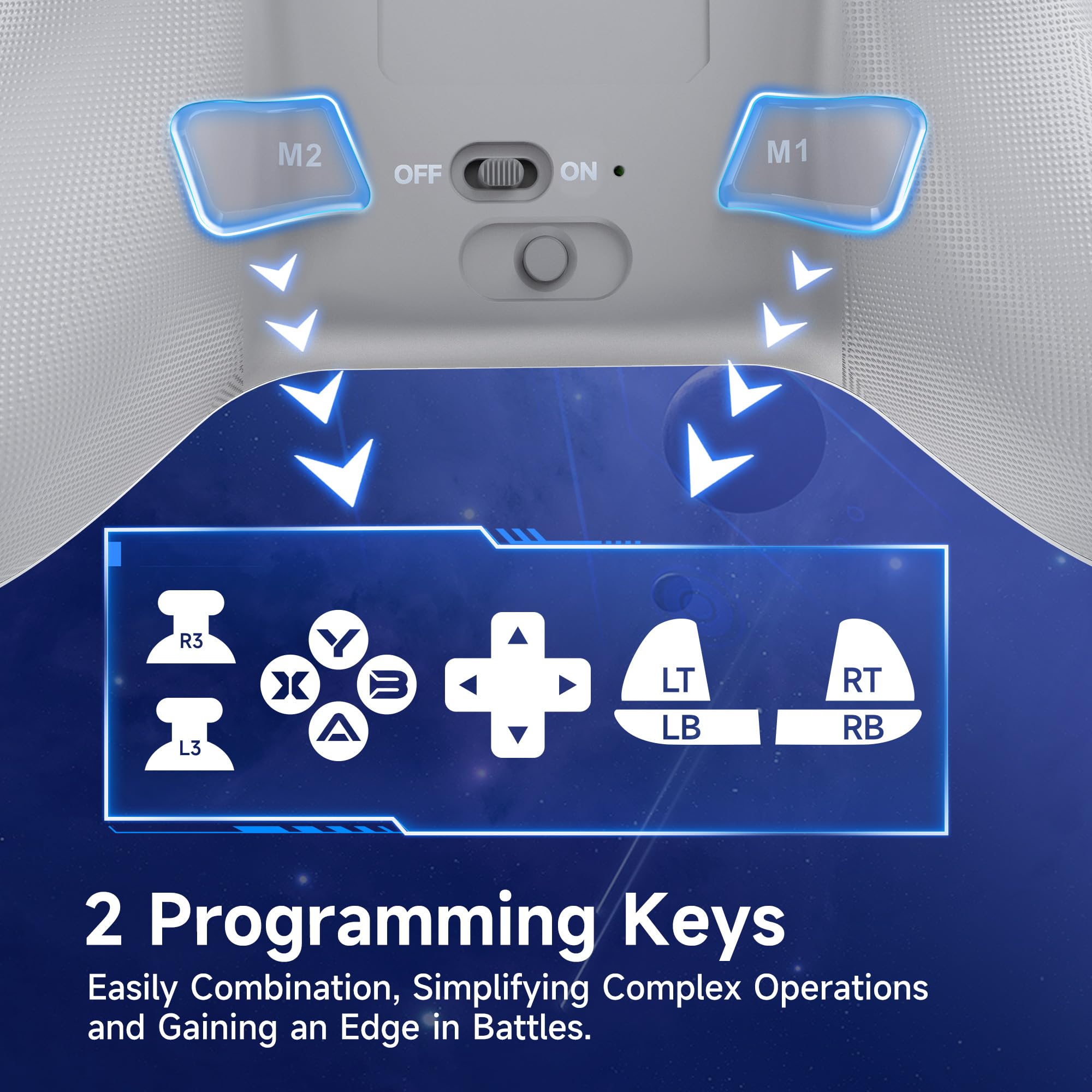 EasySMX X15 Wireless PC Controller with Hall Triggers, Hall Joysticks, Enhanced Bluetooth Game Controller,No Drift No Deadzone effect, Compatible with Windows PC, Android, Steam and Switch