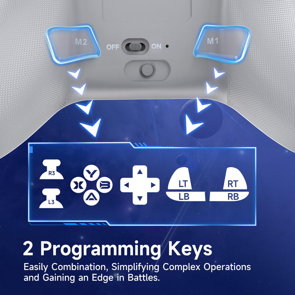 EasySMX X15 Wireless PC Controller with Hall Triggers, Hall Joysticks, Enhanced Bluetooth Game Controller,No Drift No Deadzone effect, Compatible with Windows PC, Android, Steam and Switch