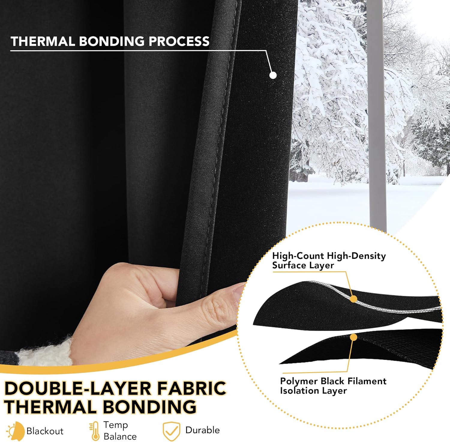 Deconovo Blackout Curtains Eyelet Super Soft Thermal Insulated Ring Top Blackout Curtains for Nursery 46 x 54 Drop Inch Dark Grey 2 Panels