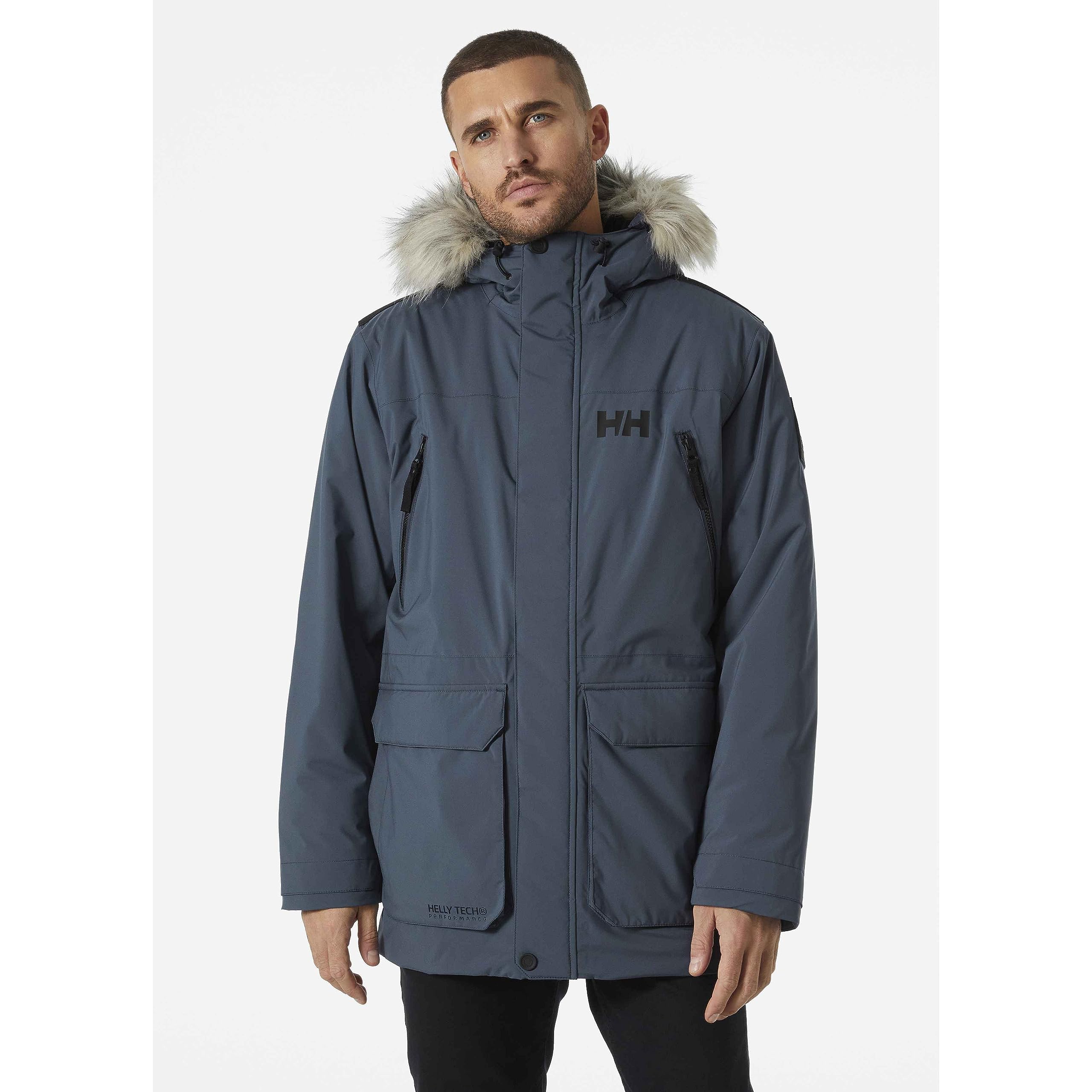 Helly Hansen Men's Reine Parka – Waterproof Insulated Parka with Adjustable Hood and Reflective Details